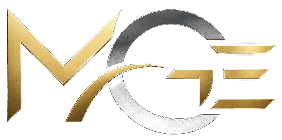 MGE, logo officiel fond noir